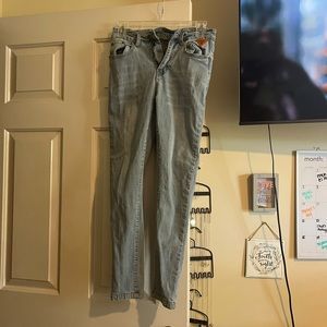 Light wash gently worn jeans